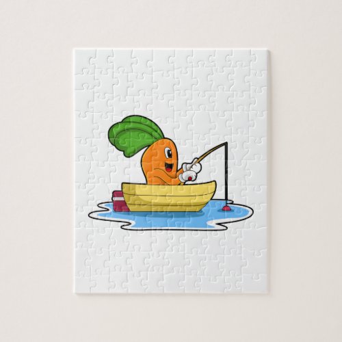 Carrot in Boat at Fishing with Fishing rod Jigsaw Puzzle