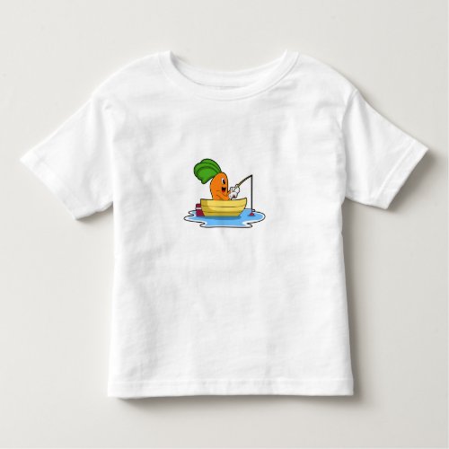Carrot in Boat at Fishing with Fishing rod Toddler T_shirt