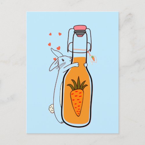 Carrot Juice Bunny Rabbit Postcard