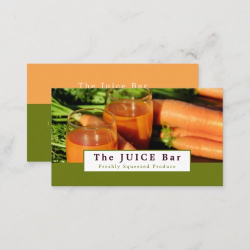 Carrot Juice Juice Bar Business Card