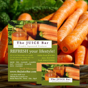 Carrot Juice, Juice Bar Business Card