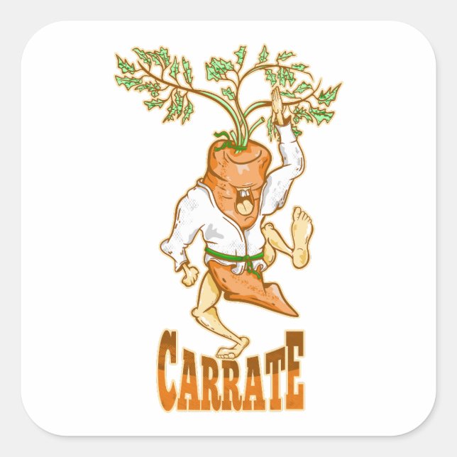 Carrot Karate CARRATE Square Sticker (Front)