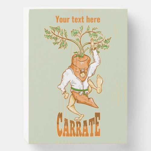Carrot Karate CARRATE Wooden Box Sign