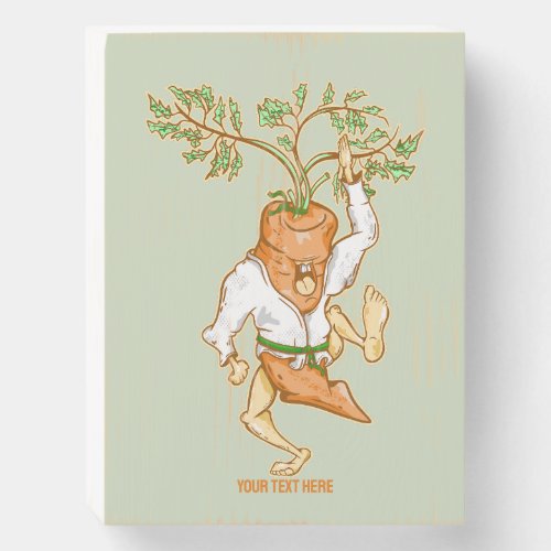 CARROT KARATE KICK WOODEN BOX SIGN