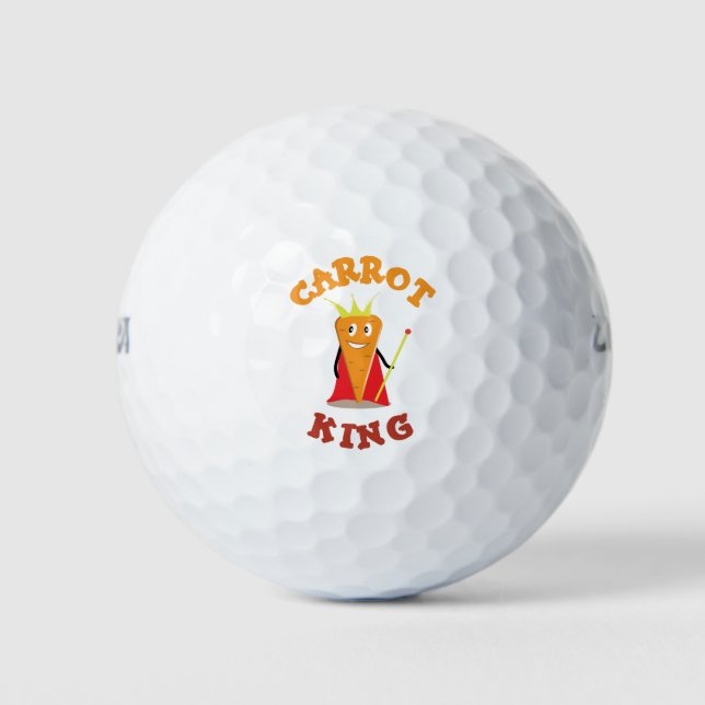Carrot king royal vegetable crown illustration golf balls (Front)