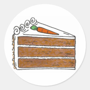Carrot Layer Cake Slice Dessert Baking Foodie Classic Round Sticker