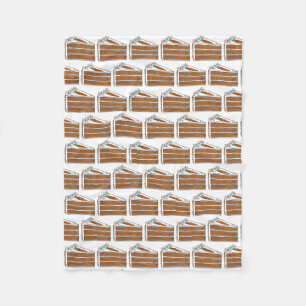 Carrot Layer Cake Slice Dessert Foodie Baking Fleece Blanket