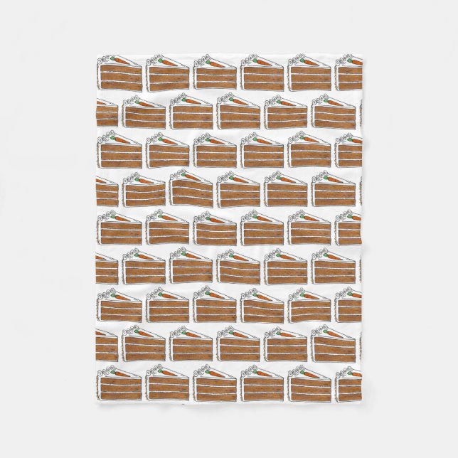 Carrot Layer Cake Slice Dessert Foodie Baking Fleece Blanket (Front)