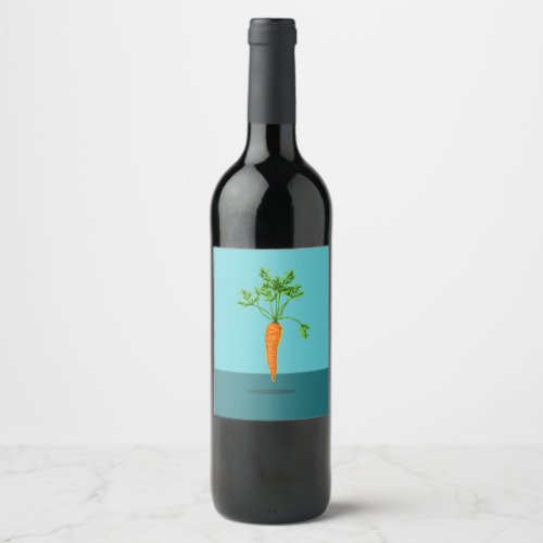 Carrot levitating wine label