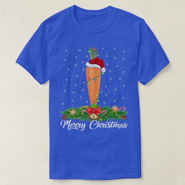 Carrot Lighting Xmas Tree Matching Carrot Christma T-Shirt (Design Front)