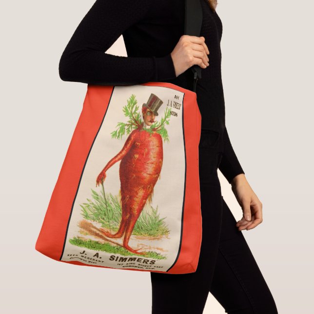 carrot man Victorian trade card Crossbody Bag (Close Up)