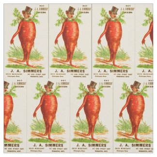 carrot man Victorian trade card Fabric