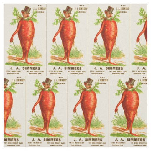 carrot man Victorian trade card Fabric