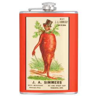 carrot man Victorian trade card Hip Flask