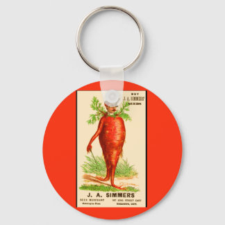 carrot man Victorian trade card Keychain