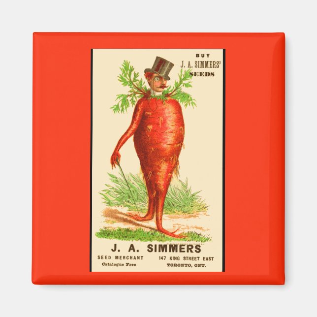 carrot man Victorian trade card Magnet (Front)