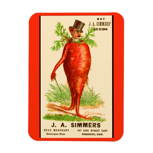 carrot man Victorian trade card Magnet (Vertical)