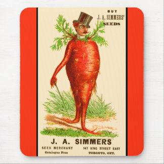 carrot man Victorian trade card Mouse Pad