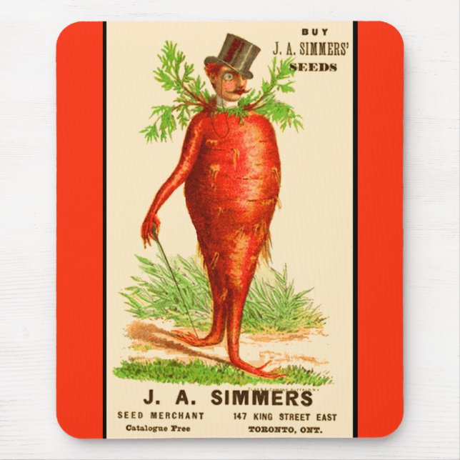 carrot man Victorian trade card Mouse Pad (Front)