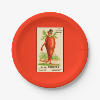 carrot man Victorian trade card Paper Plates