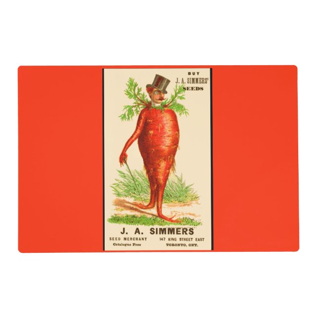 carrot man Victorian trade card Placemat (Front)