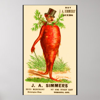 carrot man Victorian trade card Poster