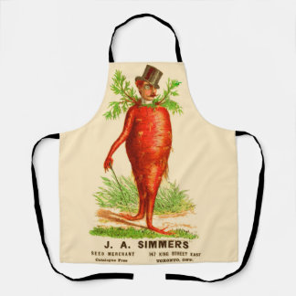 carrot man Victorian trade card print Apron