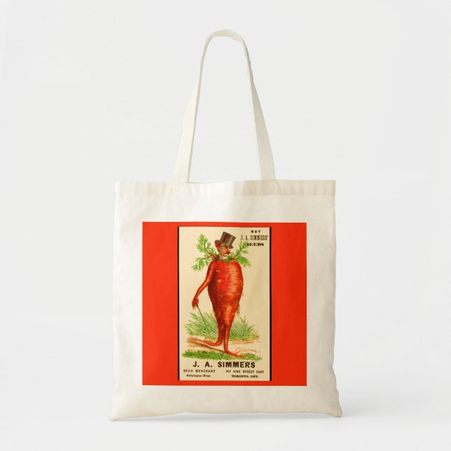carrot man Victorian trade card Tote Bag (Front)