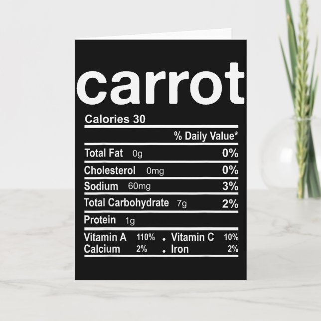 Carrot Nutrition Facts Funny Thanksgiving Christma Card (Front)
