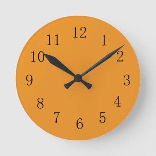 Carrot Orange Color Kitchen Wall Clock