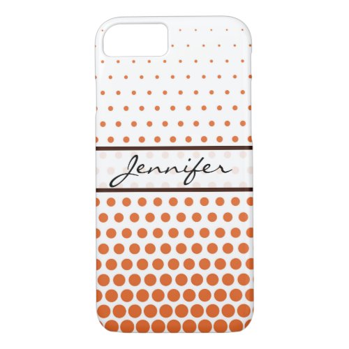 Carrot Orange Polka Dot Elegant Modern White iPhone 87 Case