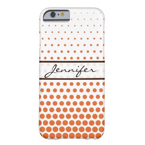 Carrot Orange Polka Dot Elegant Modern White Barely There iPhone 6 Case