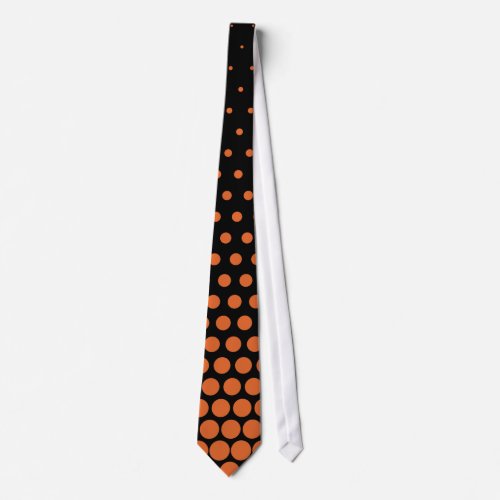Carrot Orange Polka Dots Modern Black Neck Tie