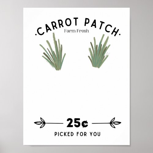 Carrot Patch Baby Footprint Poster