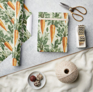 Carrot Pattern Spring Garden Decoupage Wrapping Paper