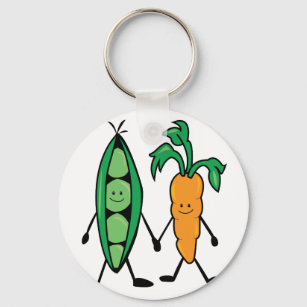 Carrot & Peas Keychain