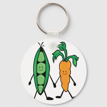 Carrot & Peas Keychain by Windmilldesigns at Zazzle