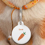 Carrot Pet Tag<br><div class="desc">A pet tag with an illustration of a carrot and customizable text above and back! Get it for your new pet or to make a gift to a family who welcomes a new animal!</div>