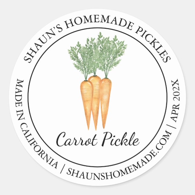 Carrot Pickle Modern label (Front)
