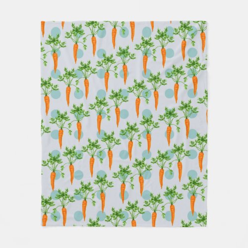 Carrot plant pattern carrots fleece blanket