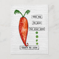 Carrot Postcard - Funny Vegetable - So Nice