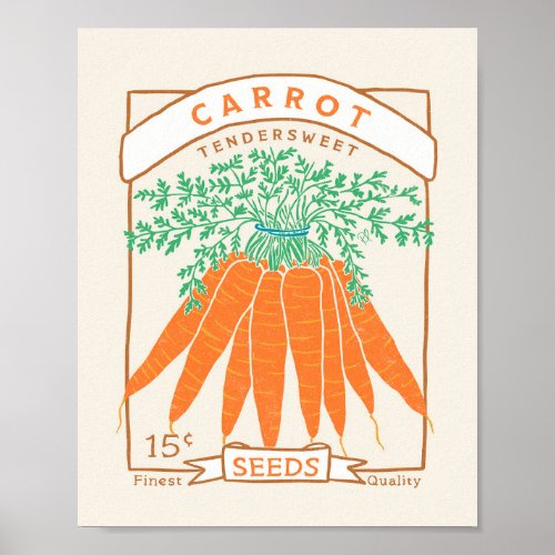 Carrot Seed Packet Poster 