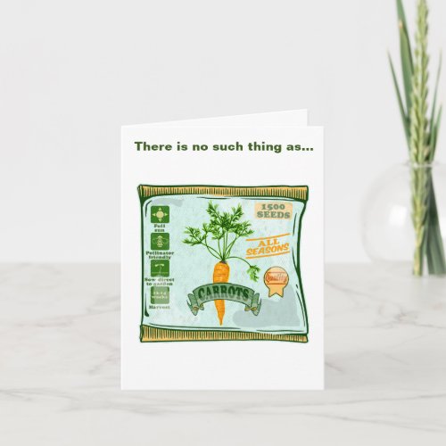 Carrot seeds growing veggies card