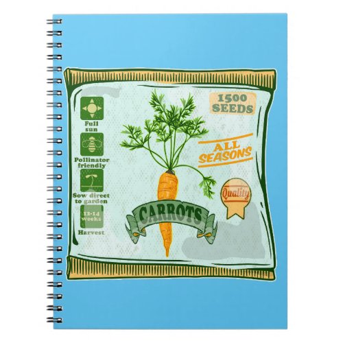 Carrot seeds growing veggies notebook