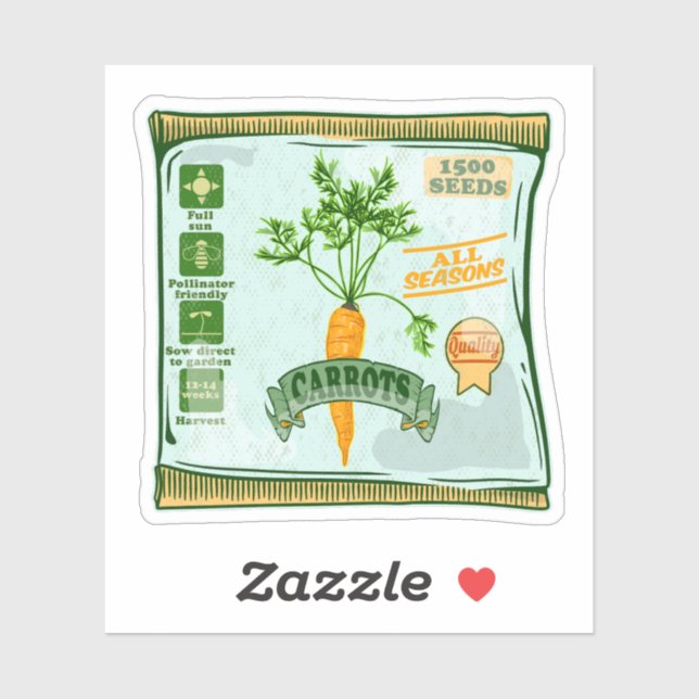 Carrot seeds growing veggies sticker (Sheet)