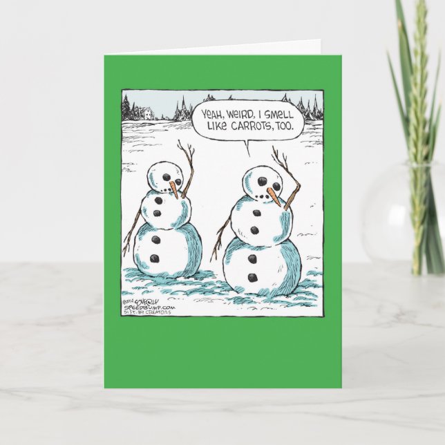Carrot Smell Happy Holiday Joke Paper Card (Front)