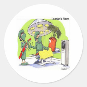 Carrot Surgery Funny Medical Cartoon Classic Round Sticker