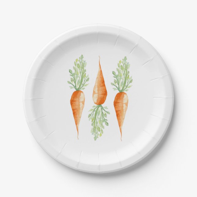 Carrot Trio | Organic Veggies Paper Plates (Front)