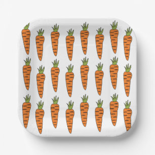 Carrot Vegetable Healthy Food Party Paper Plates