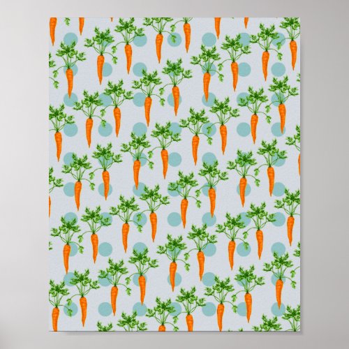 Carrot vegetable pattern poster